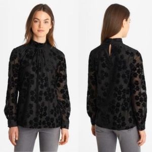 Karl Langerfeld Paris Floral Mock Neck Blouse